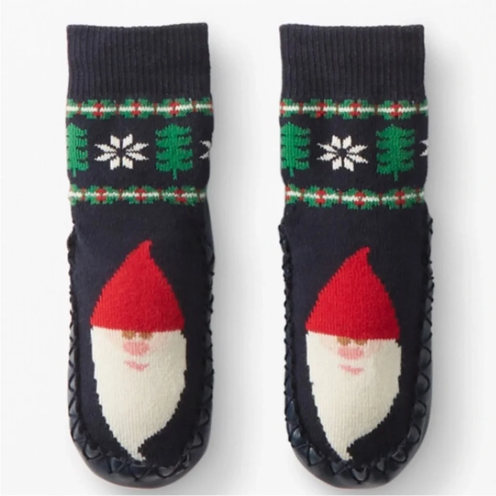 Hanna Andersson slipper socks Xmas Christmas Santa 7-9